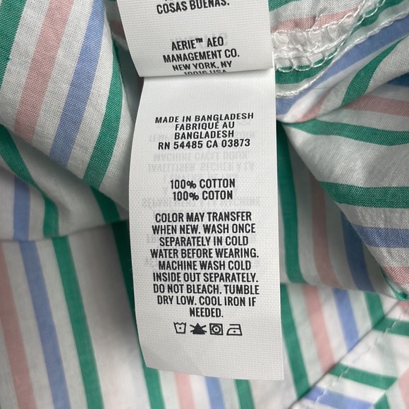 NWOT Aerie Boyfriend Fave Striped Oversized Button-Up Long Sleeve Shirt XXL - Picture 8 of 9